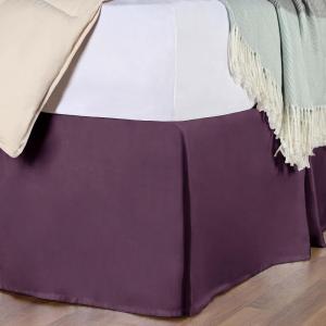 Superior 100% Premium Combed Cotton, Bed Skirt with 15″ Drop, Classic Pleated Sides and Split Corners to Accommodate Bed Posts, Red – King(Plum)