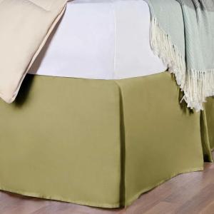 Superior 100% Premium Combed Cotton, Bed Skirt with 15″ Drop, Classic Pleated Sides and Split Corners to Accommodate Bed Posts, Red – King(Sage)