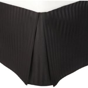 Superior 1500 Series 100% Microfiber Pleated Twin XL Bed Skirt Stripe, Navy Blue – 15 Inch Drop and 100% Microfiber(Black)