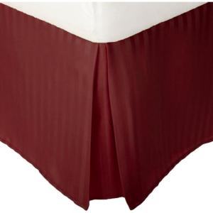 Superior 1500 Series 100% Microfiber Pleated Twin XL Bed Skirt Stripe, Navy Blue – 15 Inch Drop and 100% Microfiber(Burgundy)