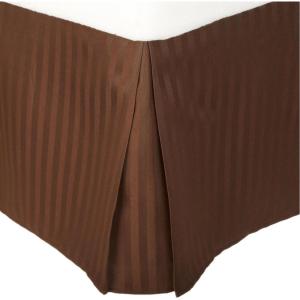 Superior 1500 Series 100% Microfiber Pleated Twin XL Bed Skirt Stripe, Navy Blue – 15 Inch Drop and 100% Microfiber(Mocha)