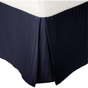 Superior 1500 Series 100% Microfiber Pleated Twin XL Bed Skirt Stripe, Navy Blue – 15 Inch Drop and 100% Microfiber(Navy Blue)