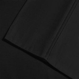 Superior 1502 Series Premium Quality Microfiber Pillowcase Set, Standard, Silver(Black)