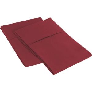 Superior 1502 Series Premium Quality Microfiber Pillowcase Set, Standard, Silver(Burgundy)