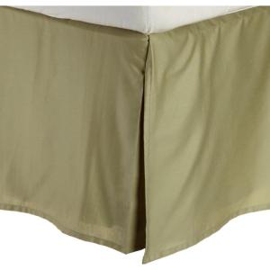 Superior 200-Thread Count Solid Cotton-Blend Bed Skirt, Linen(Moss)