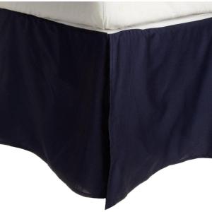 Superior 200-Thread Count Solid Cotton-Blend Bed Skirt, Linen(Royal Blue)