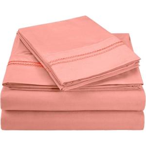 Superior 2-Line Bubble Embroidered Sheets, Luxurious Silky Soft, Light Weight, Wrinkle Free Brushed Microfiber, Twin Size 3 Piece Sheet Set, Tan(Blossom)