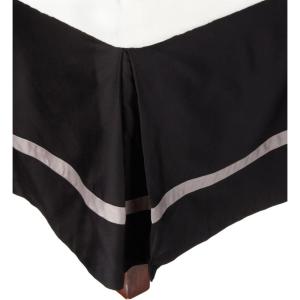 Superior 300 Thread Count 100% Cotton, Hotel Collection, 15 Inch Drop, Twin XL Bed Skirt, Mocha with Honey(Black/Grey)
