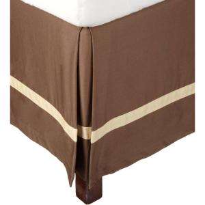 Superior 300 Thread Count 100% Cotton, Hotel Collection, 15 Inch Drop, Twin XL Bed Skirt, Mocha with Honey(Mocha/Honey)