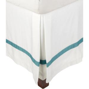 Superior 300 Thread Count 100% Cotton, Hotel Collection, 15 Inch Drop, Twin XL Bed Skirt, Mocha with Honey(White/Turquoise)