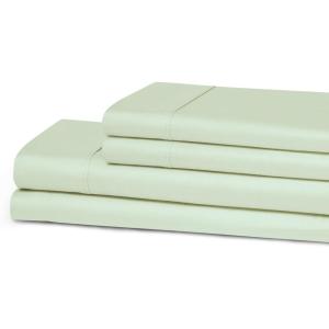 Superior 300 Thread Count Cotton Sheets, Modern Solid, Deep Pocket Bed Sheets, Lightweight, 4 Piece Bed Sheet Set, Includes; One Flat, One Fitted and Two Pillowcases, Queen, Navy Blue(Mint)