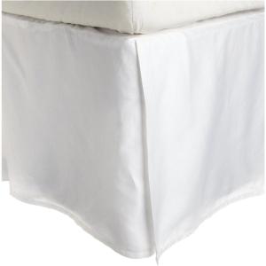 Superior 300-Thread Count Solid Cotton Bed Skirt, Queen, White