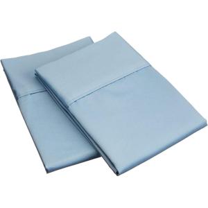 Superior 700 Thread Count Egyptian Cotton Pillowcase Bed Set, Modern Solid Sateen, Naturally Breathable and Cooling, Extra Comfort Pillow Cover, Includes: Two Pillowcases, Standard, Coral(Light Blue)