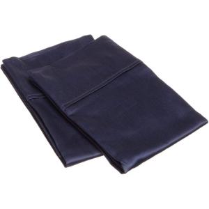 Superior 700 Thread Count Egyptian Cotton Pillowcase Bed Set, Modern Solid Sateen, Naturally Breathable and Cooling, Extra Comfort Pillow Cover, Includes: Two Pillowcases, Standard, Coral(Navy Blue)