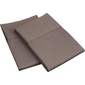 Superior 700 Thread Count Egyptian Cotton Pillowcase Bed Set, Modern Solid Sateen, Naturally Breathable and Cooling, Extra Comfort Pillow Cover, Includes: Two Pillowcases, Standard, Coral(Grey)