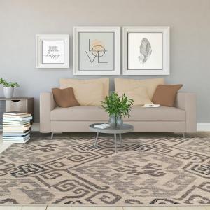 Superior 8mm Pile Height with Jute Backing, Gorgeous Ikat Damask Pattern, Fashionable and Affordable Woven Rugs, 8′ x 10′ Rug, Light Blue(Light Blue)