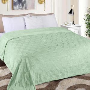 Superior Alaska Collection Quilted Diamond Throw Blanket – Soft Plush Velvety Fleece Blanket for Couch, Bed and Living Room Decor – Cozy, Warm & Lightweight All-Season Cover, Throw Size, White(Sea Foam)