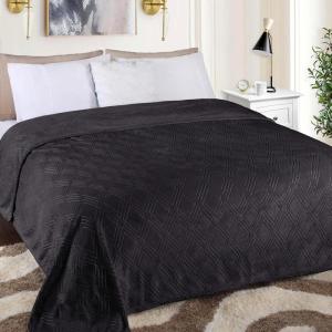 Superior Alaska Collection Quilted Diamond Throw Blanket – Soft Plush Velvety Fleece Blanket for Couch, Bed and Living Room Decor – Cozy, Warm & Lightweight All-Season Cover, Throw Size, White(Black)