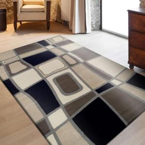 Superior Area Rugs for Bedroom, Farmhouse, Kitchen, Entryway, Laundry Room Living Room Decor Cadwell Collection, 2′ x 3′, Beige Blue(Brown Beige)