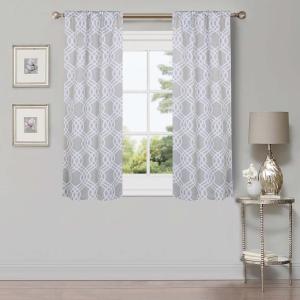 Superior Blackout Curtains, Room Darkening, Bedroom, Drapes, Kitchen, Living Room Window Accents, Sun Blocking, Thermal, 2 Pack, Ribbon Blackout Curtains, Set of 2, 52″ x 84″, Silver(Chrome)