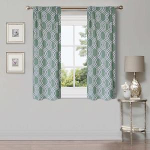 Superior Blackout Curtains, Room Darkening, Bedroom, Drapes, Kitchen, Living Room Window Accents, Sun Blocking, Thermal, 2 Pack, Ribbon Blackout Curtains, Set of 2, 52″ x 84″, Silver(Teal)