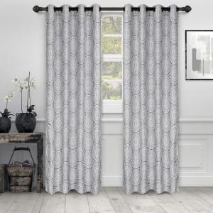 Superior Blackout Curtains, Room Darkening Window Accents, Sunblocking, Thermal, Modern Geometric Waves with Grommets, Curtain Set of 2 Panels 52″ x 108″, Silver(Bronze)