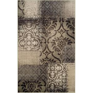 Superior Bristol Collection Area Rug, 8mm Pile Height with Jute Backing, Chic Geometric Damask Patchwork Design, Fashionable and Affordable Woven Rugs – 4′ x 6′ Rug, Beige & Brown(Beige-brown – Z)