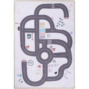 Superior Butterfly Burst Non-Slip Indoor Rug for Kids, Toddlers & Babies, Washable, Perfect for Playroom, Kids Room, Nursery, or Bedroom, Colorful Butterfly Swirls and Stars, 5′ x 7′ 6″, Apricot(Path – Ivory)