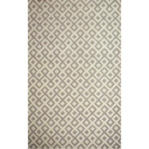 Superior Checkered Hand Woven Viscose Area Rug with Cotton Canvas Backing, Neutral Rug with Cool and Silky Soft Viscose Pile – Beige, 5’ x 8’ Rug(Diamond – Beige)