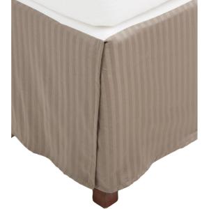 Superior Combed Cotton 300 Thread Count Bed Skirt Stripe, Black, Twin(Gray)
