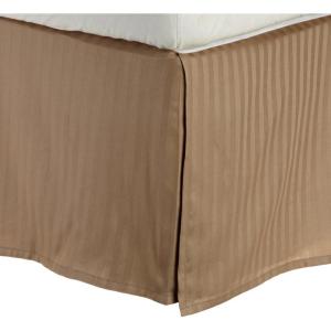 Superior Combed Cotton 300 Thread Count Bed Skirt Stripe, Black, Twin(Taupe)