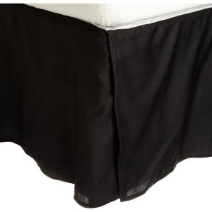 Superior Combed Cotton, 300 Thread Count Pleated Bed Skirt, Twin, Ivory(Black)