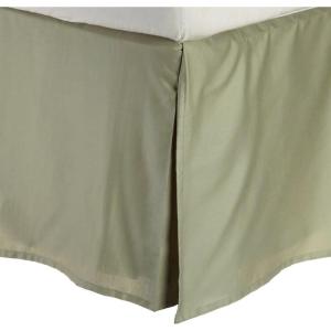 Superior Combed Cotton, 300 Thread Count Pleated Bed Skirt, Twin, Ivory(Sage)