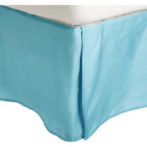 Superior Combed Cotton, 300 Thread Count Pleated Bed Skirt, Twin, Ivory(Teal)