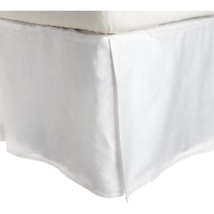 Superior Combed Cotton, 300 Thread Count Pleated Bed Skirt, Twin, Ivory(White)
