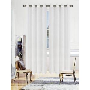 Superior Cormac Sheer Curtains, Window Accents for Family Room or Bedroom, Modern Eclectic Transitional Style, Decorative Geometric Trellis with Grommets, Curtain Set of 2 Panels, 52″ W X 63″ L, Ivory(White)