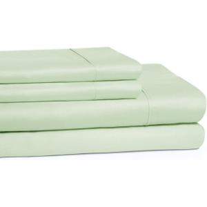 Superior Cotton 300-Thread Count Solid Deep Pocket Sheet Set, King, Light Grey, 4-Piece Set(Mint)