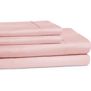 Superior Cotton 300-Thread Count Solid Deep Pocket Sheet Set, King, Light Grey, 4-Piece Set(Peach)