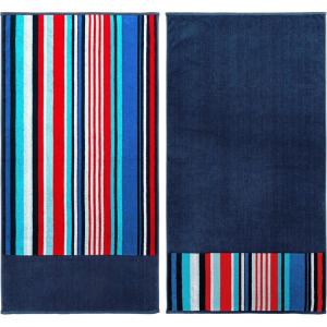 Superior Cotton Beach Towels, Towel Set for Kids, Pool, Swimming, Adults, Oversized, Absorbent, Fast Drying, Bathroom Basics, Nautical, Yacht Club Collection, 34″ x 64″, Navy Blue/White, 2 Piece(Nautical – Navy Blue/Red)