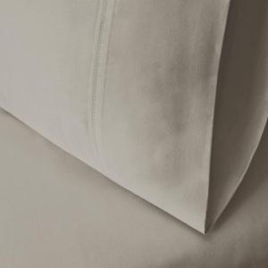 Superior Cotton Blend 600 Thread Count Pillowcases, Cotton Rich Pillow Case 2 Pack, Solid Pillow Covers, Everyday Comfort Basics, Bedding Essentials, Bed Accents, Set of 2, Standard Size, White(Stone)