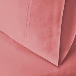 Superior Cotton Blend 600 Thread Count Pillowcases, Cotton Rich Pillow Case 2 Pack, Solid Pillow Covers, Everyday Comfort Basics, Bedding Essentials, Bed Accents, Set of 2, Standard Size, White(Blush)