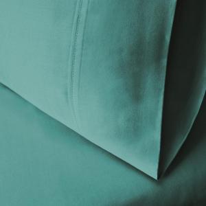 Superior Cotton Blend 600 Thread Count Pillowcases, Cotton Rich Pillow Case 2 Pack, Solid Pillow Covers, Everyday Comfort Basics, Bedding Essentials, Bed Accents, Set of 2, Standard Size, White(Teal)