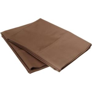 Superior Cotton Blend 600 Thread Count Pillowcases, Cotton Rich Pillow Case 2 Pack, Solid Pillow Covers, Everyday Comfort Basics, Bedding Essentials, Bed Accents, Set of 2, Standard Size, White(Taupe)