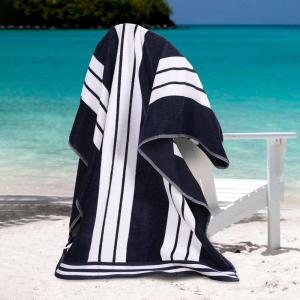 Superior Cotton Cabana Striped Beach Towels, Colorful Towels for Adult, Kid, Pool, Swimming, Sand, Travel, Large Oversized, Absorbent, Fast Drying, Bath Basics, Cabana Collection, 1 Piece, Orange(Blue)