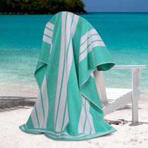 Superior Cotton Cabana Striped Beach Towels, Colorful Towels for Adult, Kid, Pool, Swimming, Sand, Travel, Large Oversized, Absorbent, Fast Drying, Bath Basics, Cabana Collection, 1 Piece, Orange(Mint)