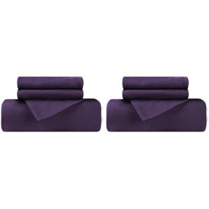 Superior Cotton Flannel Duvet Cover Set, Brushed Cotton Bedding, Cozy Comfort, Soft, 3-Piece Set Includes 1 Duvet Cover with Button Closure, 2 Pillow Shams, Solid Design, Full/Queen, White(Purple)