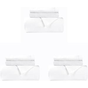 Superior Cotton Flannel Duvet Cover Set, Brushed Cotton Bedding, Cozy Comfort, Soft, 3-Piece Set Includes 1 Duvet Cover with Button Closure, 2 Pillow Shams, Solid Design, Full/Queen, White(White)