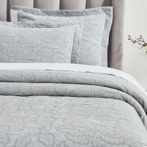 Superior Cotton Fleur De Lis Bedspread Set, Warm Blankets, All-Season Bedding, Bedroom Decor, Decorative Boho Medallion Coverlet, Includes 1 Bedspread, 2 Pillow Shams, Full, Peach(Grey)