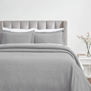 Superior Cotton Fleur De Lis Bedspread Set, Warm Blankets, All-Season Bedding, Bedroom Decor, Decorative Boho Medallion Coverlet, Includes 1 Bedspread, 2 Pillow Shams, Full, Peach(Grey 01)