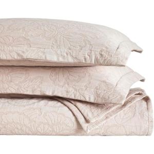 Superior Cotton Fleur De Lis Bedspread Set, Warm Blankets, All-Season Bedding, Bedroom Decor, Decorative Boho Medallion Coverlet, Includes 1 Bedspread, 2 Pillow Shams, Full, Peach(Blush)